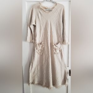 Vintage Jackie McCoy Raw Linen Dress, Size M, gently used